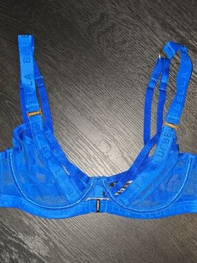 Bluebella Electric Blue Sheer Underwire Bra with Double Straps